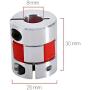 10mm x 8mm CNC Flexible Plum Coupling Shaft Coupling CNC Stepper Motor Encoder Coupler Stepper Motor Encoder Connector Coupler D25 L30 Jaw Clamp Aluminum Alloy