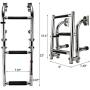 Artilife Boat Foldable Stainless Steel 3 Step Ladder Marine Pontoon Ladder Polished 2 + 1 Step with Rubber Grip & Mounting Screws