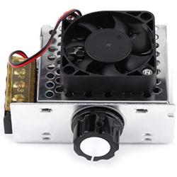 Pulse Wave Modulator With Fan, 4000W SCR Electronic Voltage Regulator Dimmer Temperature Controller Motor Speed Controlling Module Board with Cooling Fan
