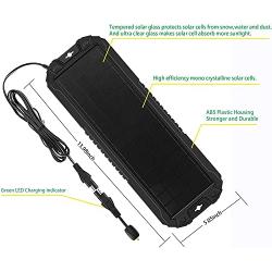 Sunway Solar Panel Car Battery Trickle Charger & Maintainer 5W 12V Solar Power Charger kit Portable Waterproof For Automotive RV Marine Boat Truck Motorcycle Trailer Tractor Powersports Snowmobiles