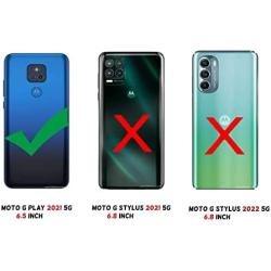 IDweel Moto G Play 2021 Case with Tempered Glass Screen Protector,3 in 1 Shockproof Slim Hybrid Heavy Duty Protection Hard PC Cover Soft Silicone Rugged Bumper Full Body Case (Rose Gold)