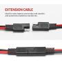14AWG SAE Quick Connector/Disconnect Plug, SAE Automotive Extension Cable for Motorcycles, Trucks, Solar and Cars - 1ft/30cm 5Pieces
