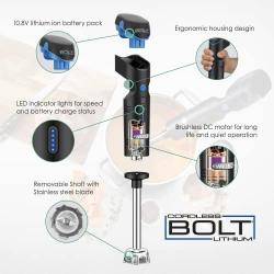 Waring Commercial Bolt Cordless Rechargable Immersion Hand Held Blender, 7