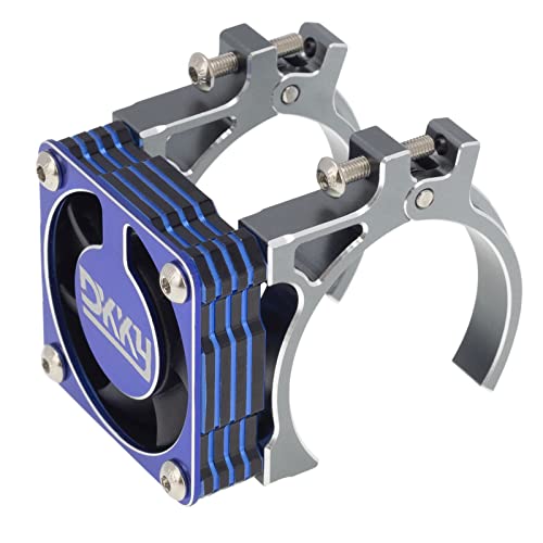 DKKY Aluminum Motor Cooling Fan 40-43mm Adjustable Dual Motor Mounts for ARRMA Axial TRAXXAS 1/10 RC Car 4274 4068 4268 Motor (Titanium Blue)