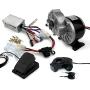 L-faster 250W Brush Gear Bike Motor with Electric Brush Controller and Foot Pedal Accelerator Key Switch Voltmeter