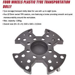 Tire Dolly Wheel Assembly Dolly with 360° Rotation - 350 Pound Capacity, Automotive Accessories for Car, Truck, and Motorcycle Tires