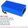 Wnicek 48V 12AH 15AH 20Ah 24AH 30AH Lithium Battery Pack Electric Bike Battery with 2A Charger Suitable for 200W 250W 350W 500W 750W 800W 1000W Electric Bicycle Scooters Motors