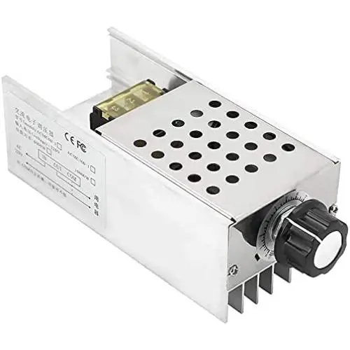 Yenslii AC 110V 120V 220V 230V 6000W High Power SCR Motor Speed Controller,Voltage Regulator Dimmer Thermostats with Safety Protection Shell