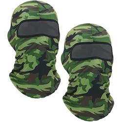 2 Pieces Bandana Face Hat for Outdoor Motorcycle Ski Mask Winter Sun Camouflage Face Cover for Sports Windproof Dustproof