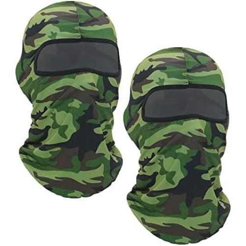 2 Pieces Bandana Face Hat for Outdoor Motorcycle Ski Mask Winter Sun Camouflage Face Cover for Sports Windproof Dustproof