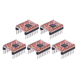 5Pcs A4988 Stepper Motor Driver Module with 5Pcs Aluminum Heat Sink Accessories for Printer and CNC Machine