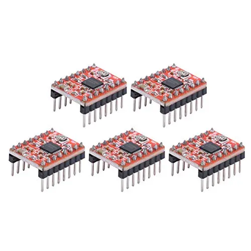 5Pcs A4988 Stepper Motor Driver Module with 5Pcs Aluminum Heat Sink Accessories for Printer and CNC Machine