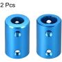 uxcell 8mm to 10mm Bore Rigid Coupling Set Screw L25XD16 Aluminum Alloy,Shaft Coupler Connector,Motor Accessories,Blue,2pcs