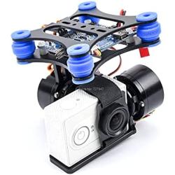 RTF 2 Axis Metal for BRUSHLESS for Gimbal W/ BGC Controller Board 2208 Motors for GOPRO 3 / for XIaomi / SJ4000 Camera 1 2 for Walkera X350 for PRO (Color : Black )