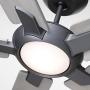 Luminance Dorian Eco 72 Inch Ceiling Fan with Light | Dimmable LED Fixture with Premium DC Motor | 6-Speed Wall Control with Gray Solid Wood Blades with and Downrod Mount, Graphite