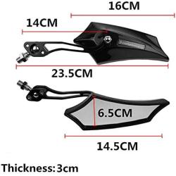 ESUPPORT Black Universal Motorcycle Motorbike Bike 8mm 10mm Rear View Side Mirror Scooter ATV