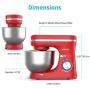 KUPPET Stand Mixer, 8-Speed Tilt-Head Electric Food Stand Mixer with Dough Hook, Wire Whip & Beater, Pouring Shield, 4.7QT Stainless Steel Bowl (Red)