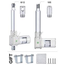 10 Inch 250MM Stroke Linear Motion Actuators (4 6 8 12 16 20 Optional) Electric Telescopic Rod DC 12V Motor 3.3MM/S 8000N 1700lb 800kg Load Heavy Duty for Automotive