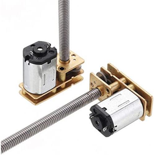 Jutagoss 1Pcs Gear Motor Thread Flip N20 Speed Reduction Moto M3x55mm DC 12V 600RPM Lead Screw Thread Output Shaft for Lifts Landing Gear
