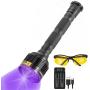Alonefire SV56 30W UV Flashlight 395nm USB Rechargeable Ultraviolet Black Light Pet Urine Detector for Resin Curing, Fishing, Scorpion, Dry Glue with UV Protective Glasses, Battery Included, Charger