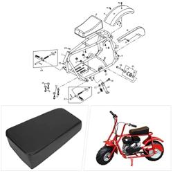 YOXUFA Seat for Coleman CT100U Trail 100cc 3.0HP Powersports Mini Bike Motor Black Parts