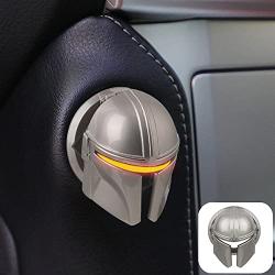 CARCC Engine Start Stop Button Cover, Push Ignition Start Button Ring Car Interior Protective Switch Button Cover Universal Anti Scratch Decorative Stickers (Mando-Silver)