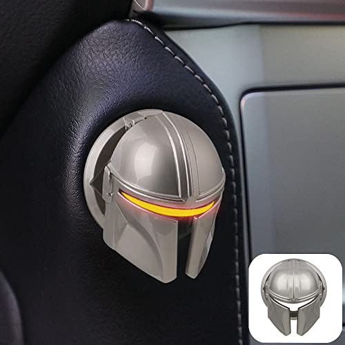 CARCC Engine Start Stop Button Cover, Push Ignition Start Button Ring Car Interior Protective Switch Button Cover Universal Anti Scratch Decorative Stickers (Mando-Silver)