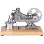 Teerwere Stirling Engine Motor Solid Wood Baseplate DIY All-Metal Vacuum Stirling Engine Stem Steam Model Set DIY Science (Color : Silver, Size : One Size)