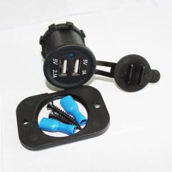 XYZ Boat Supplies Dual USB Charger Socket for Boat/Rv/Car/Motor-Home (Black)