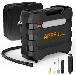 APPFULL Tire Inflator Portable Air Compressor, Air Compressor for Car, 12V DC Digital Car Tire Inflator, 4 Modes Portable Tire Inflator with LED Light for Car/Motor/Bike/Ball Max 150PSI