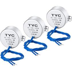3PCS Electric Synchron Motor Turntable Synchronous Motor 50/60Hz AC 100~127V CCW/CW 4W For Cup Turner,Cuptisserie,Tumbler Cup Rotator, Model or Guide Motor (5-6RPM)