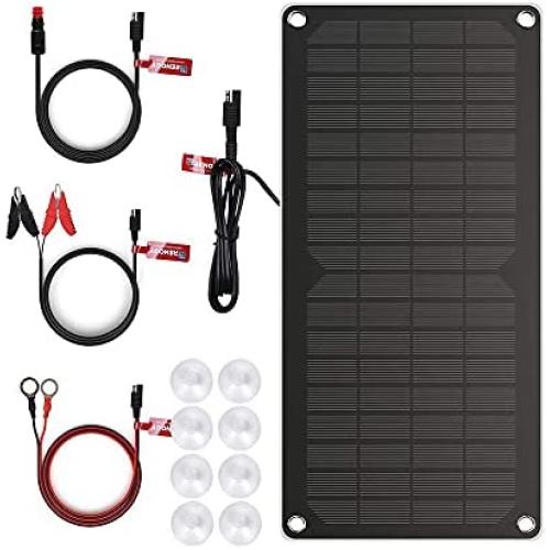 Renogy 10 Watts Portable Solar Battery Charger Maintainer, Backup for Car Boat Marine Motorcycles Truck
