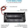 QTEATAK 5Pcs 2X 1.5V AA Battery Holder Case with On/Off Switch and Wire Leads