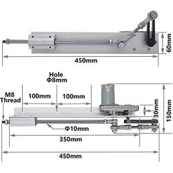 JQDML DIY Cycle Reciprocating Linear Actuator Motor DC 24, Adjustable Stroke 1.2“ to 6