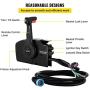 Mophorn Outboard Remote Control Side Mount 881170A13 with 14 Pin Outboard Motor Controls 15 Feet Harness Fit for Mercury Outboard Control