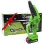 MUTBERG 6-Inch Cordless Chainsaw Set, Upgraded Brushless Motor, 21V, 2000mAh x 2 Batteries, JYCH0601