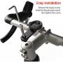 Bike Phone Mount for Mountain Bicycle, Universal Aluminum Road Bike Stem Cap Cell Phone Holder, Connect Quickly Riding Clip Stand, MTB Handlebar Clamp Quick Release for iPhone Samsung Google-Black