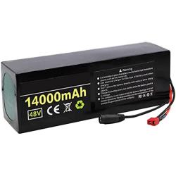 Jieoto E-Bike Battery Pack 48V 14000mAh Electric Bike Lithium Battery Rechargeable Waterproof Battery Pack with 54.6V Charger Fit for 1000W 750W 500W 350W 250W 200W Motor