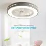 ATELANGE 19.7 In Flush Mount Invisible Ceiling Fan Light With Remote Control 3 Colors 3 Speeds Ceiling Fan With Light Enclosed Bladeless Ceiling Fan Light With Timing Function Pure Copper Motor For Ho