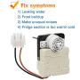 242077702 242077705 Refrigerator Evaporator Fan Motor by Fetechmate Replace 242077701 242219201 5304514392 AP6892595 Blower Motor for frigi.daire Ken.More Refrigerators