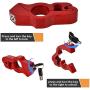 Leopauto Motorcycle Handlebar Lock, Alloy Anti-Theft Throttle Grip Lock, Brake Lever Lock with 2 Keys Security for Dirt Bike Motorcycle Bicycle Throttle Handlebar, Red
