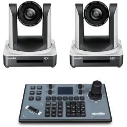 Zowietek PTZ NDI Camera 30X Live Streaming PoE Camera with simultaneous HDMI and 3G-SDI outputs(2pcs) + Zowietek PTZ IP Camera Controller | PTZ Network Keyboard | 4D Joystick (1pcs)