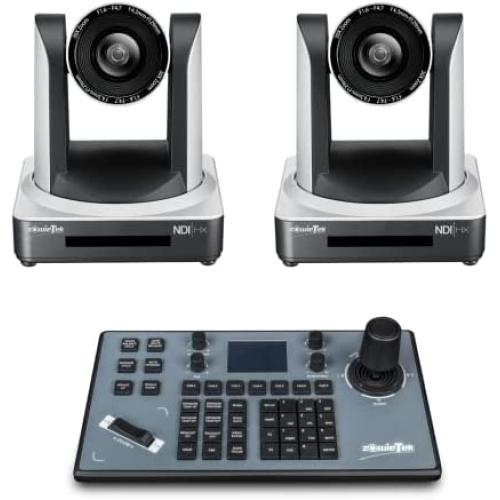 Zowietek PTZ NDI Camera 30X Live Streaming PoE Camera with simultaneous HDMI and 3G-SDI outputs(2pcs) + Zowietek PTZ IP Camera Controller | PTZ Network Keyboard | 4D Joystick (1pcs)