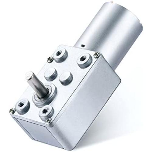 Greartisan DC 12V 25RPM Turbo Worm Geared Motor High Torque Turbine Worm Gear Box Reduction Motor 6mm Shaft JSX330-370