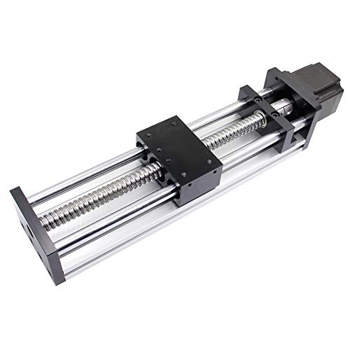 Befenybay 150mm Effective Travel Length Double Optical Axis Guide Ballscrew SFU1605 with NEMA23 Stepper Motor for DIY CNC Router Parts X Y Z Linear Stage Actuator and 3D Printe