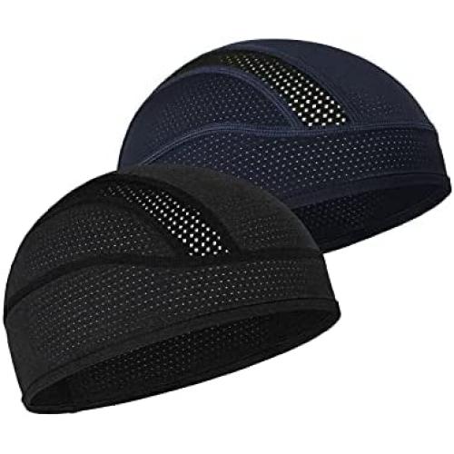 Skull Cap Helmet Liner Beanie, Cooling Mesh Cycling Running Hat for Men Women, Fits Under Helmets