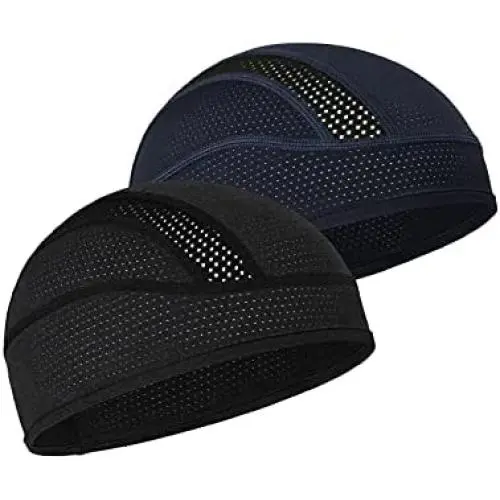 Skull Cap Helmet Liner Beanie, Cooling Mesh Cycling Running Hat for Men Women, Fits Under Helmets