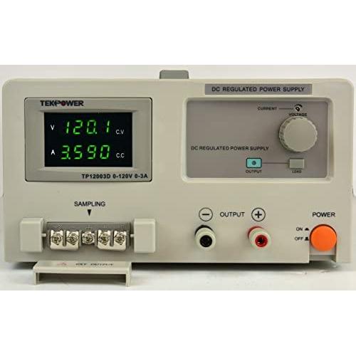 Tekpower TP12003D DC Adjustable Linear Power Supply, Input 120V, Output 0-120V @ 0-3A Adjustable,Transformer Type Clean Power Source (120Volt/3A), Better than HY3003D