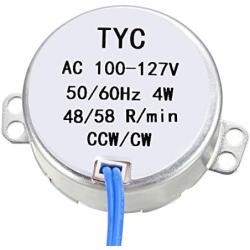 uxcell Synchronous Motor AC 100-127V 48-58RPM 50-60Hz CCW/CW 4W Turntable Gear Box for Microwave Oven