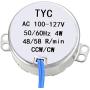uxcell Synchronous Motor AC 100-127V 48-58RPM 50-60Hz CCW/CW 4W Turntable Gear Box for Microwave Oven